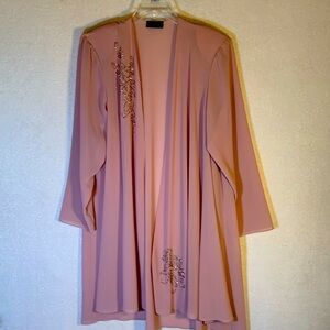 vintage semi sheer Metaphor polyester dress coat light pink like new